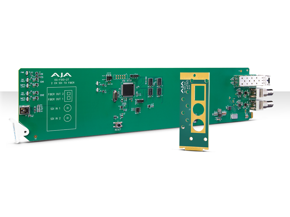 AJA OG-FIDO-2T-MM 2-Channel 3G-SDI to Multi-Mode LC Fiber Transmitter / DashBoard Remote Control / OM3 OM4