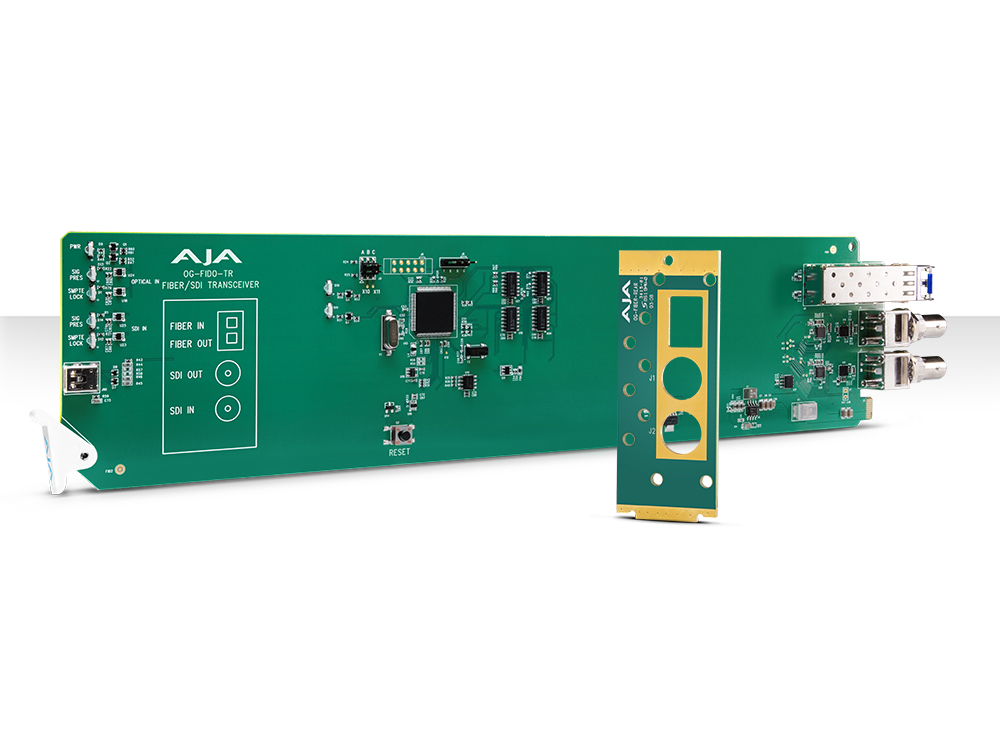 AJA OG-FIDO-TR 1-Channel 3G-SDI / Singlemode LC Fiber Transceiver / DashBoard Support