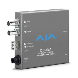 AJA 12G-AMA-T 4-Channel 12G-SDI Balanced Analog Audio Embedder/Disembedder / LC Fiber Transmitter