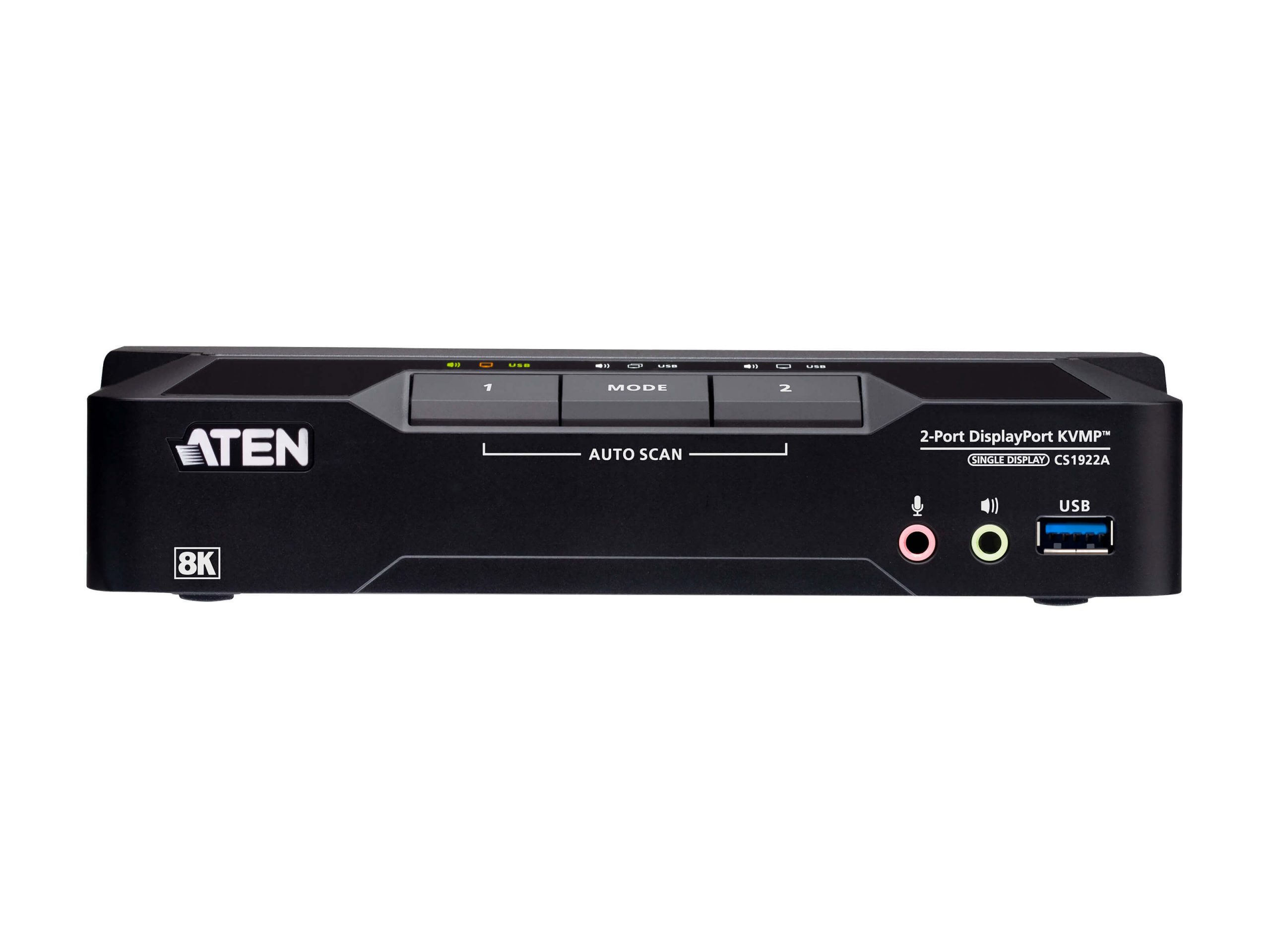 Aten CS1922A 2-Port USB 3.0 8K DisplayPort KVM Switcher / 8K@60Hz 4K@120Hz / USB 3.1 Gen1 Hub - Image 2