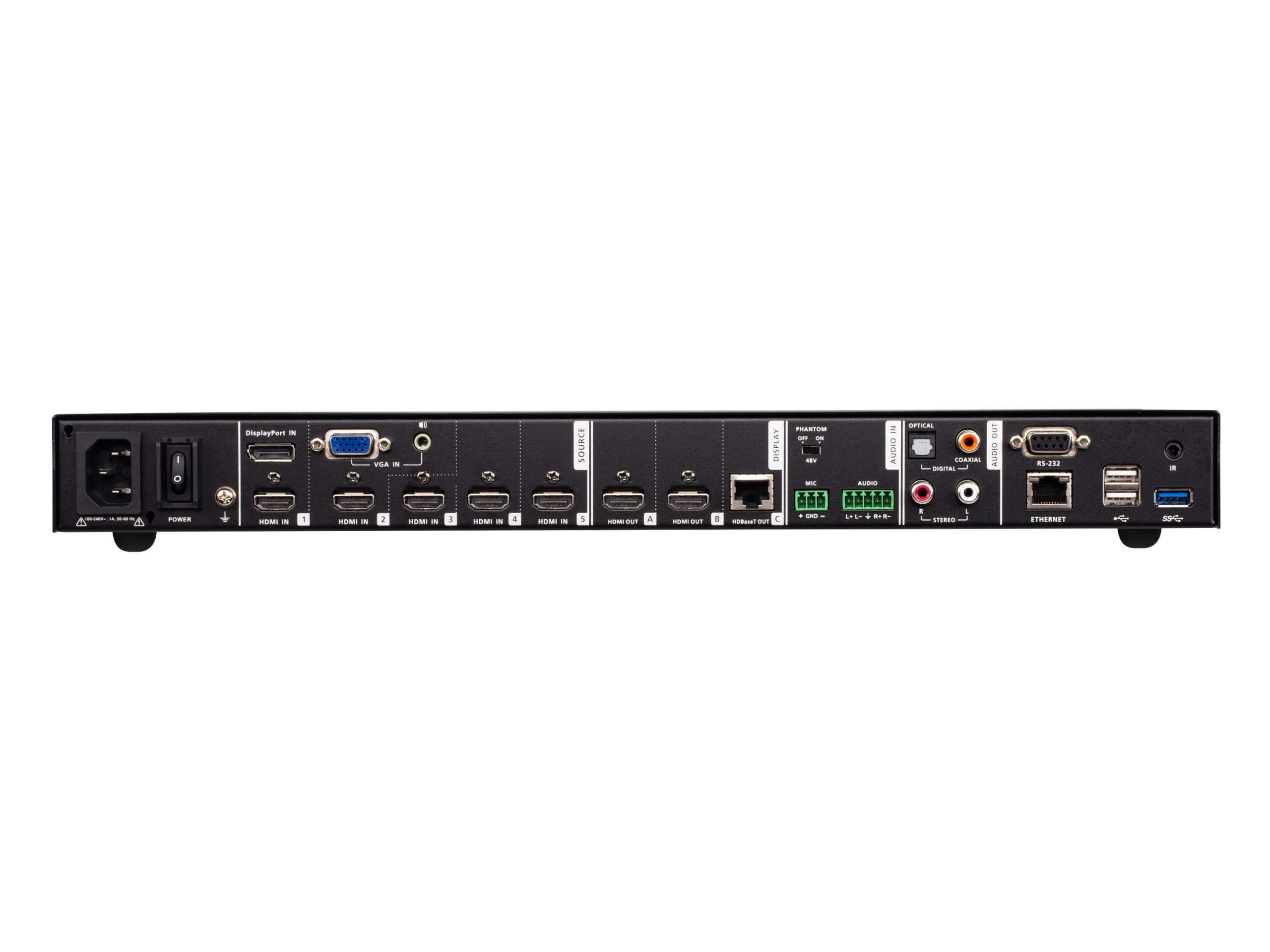 Aten VP2730 7x3 Seamless Presentation Matrix Switch with Scaler/Streaming/Audio Mixer and HDBaseT - Image 3