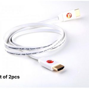 Atlona AT-LCF-12-SET2 12ft Flat HDMI High Speed Ethernet Cable for Blu-ray DVD Xbox One PS3 PS4 HDTV (Lot of 2pcs)