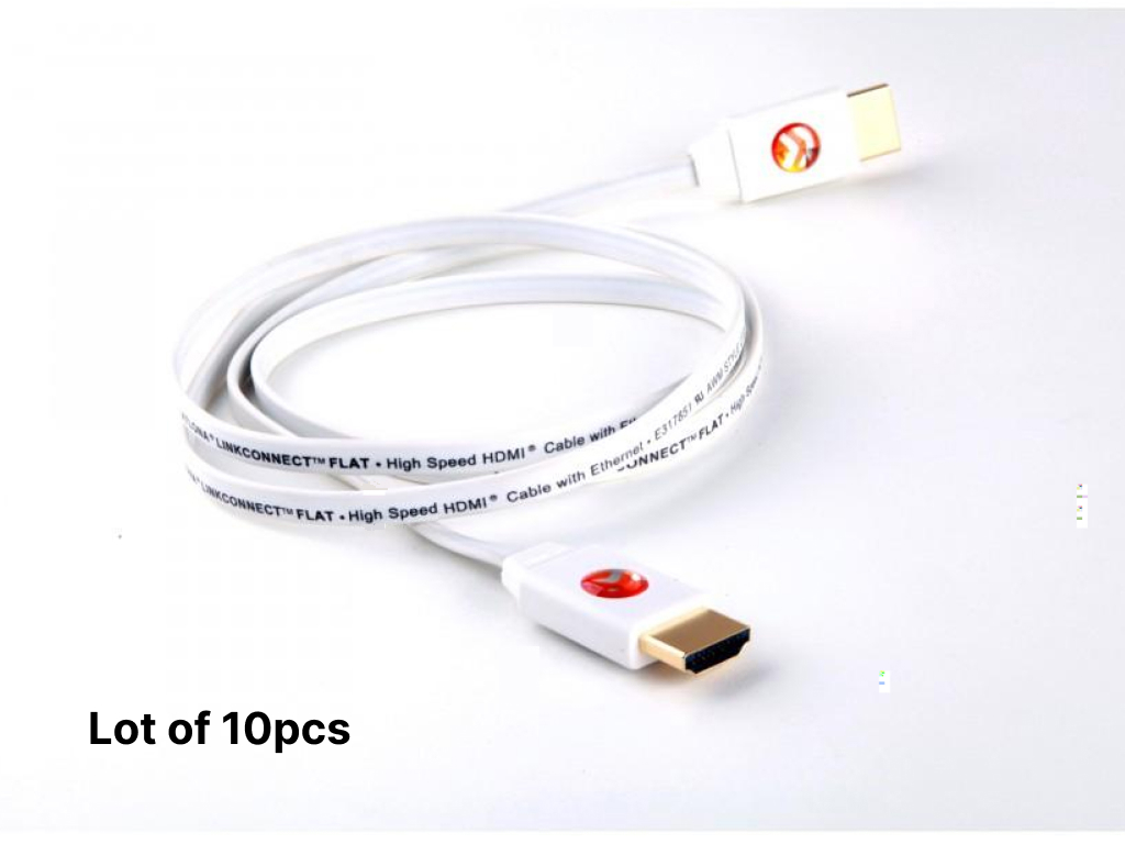 Atlona AT-LCF-4-SET10 4ft High Speed 1080P Flat HDMI with Ethernet Cable for TV PS4 XBOX ONE (Lot of 10pcs)