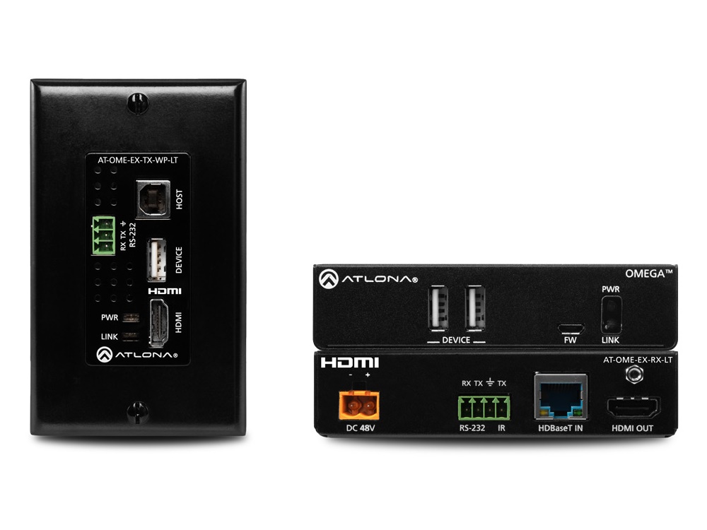 Atlona AT-OME-EX-WP-KIT-LT Wallplate HDBaseT Extender (Transmitter/Receiver) for HDMI with USB - Image 3