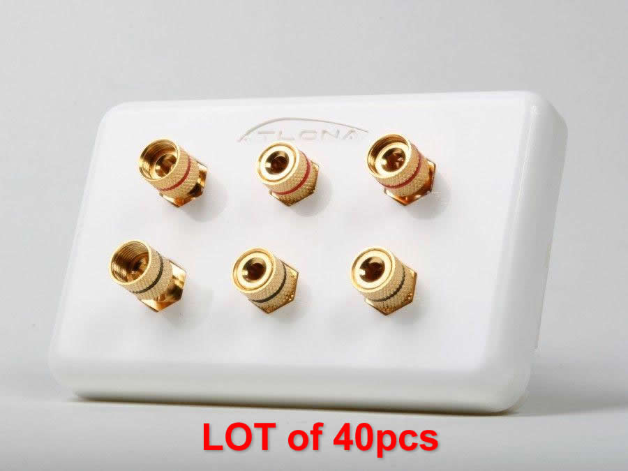 Atlona AT80060_L40 HIGH-QUALITY WALL PLATE FOR 3 SPEAKERS LOT of 40pcs