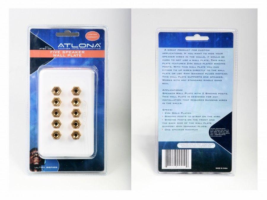 Atlona AT80100_L40 HIGH-QUALITY WALL PLATE FOR 5 SPEAKERS Lot of 40pcs - Image 2