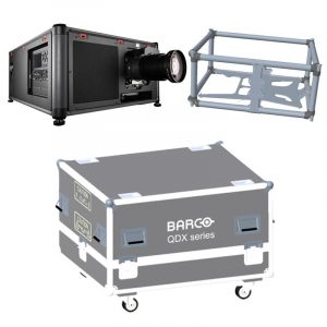 Barco R9410851-FCU QDX-4K35 FCU 41,000-Lumen 4K UHD 3-Chip DLP Projector with Rigging Frame (Black/Silver Flightcase)