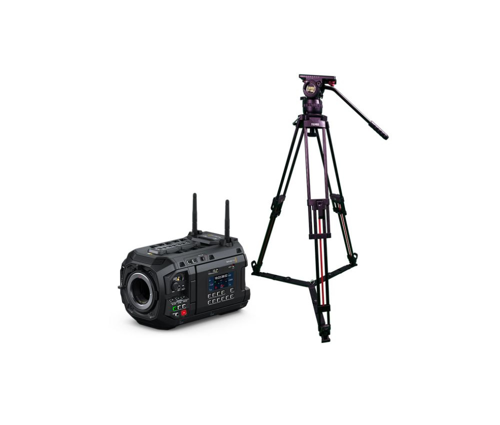 Blackmagic Design BMD-CINE12KBODY+H20CF-DB URSA Cine 12K LF Body + Teris Fluid Head with 100mm Flat Base 2-Stage Carbon Fiber Tripod