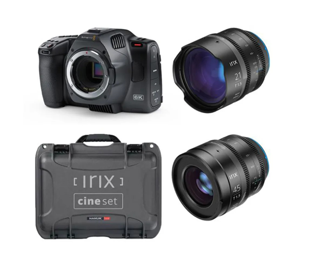Blackmagic Design BMD-POC6KG2-EF-IRIX LENS-DB Pocket Cinema Camera 6K G2 Kit with IRIX 21mm and 45mm T1.5 Cine Lens for Canon EF