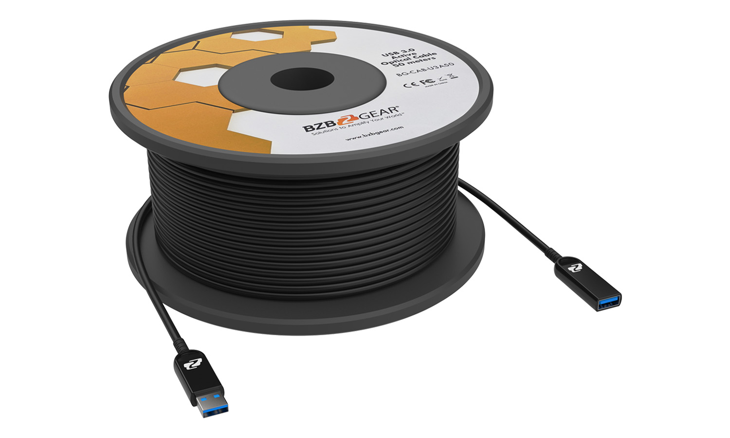BZBGEAR BG-CAB-U3A10 USB 3.0 AM/AF Active Optical Extension Cable – 10m/33ft