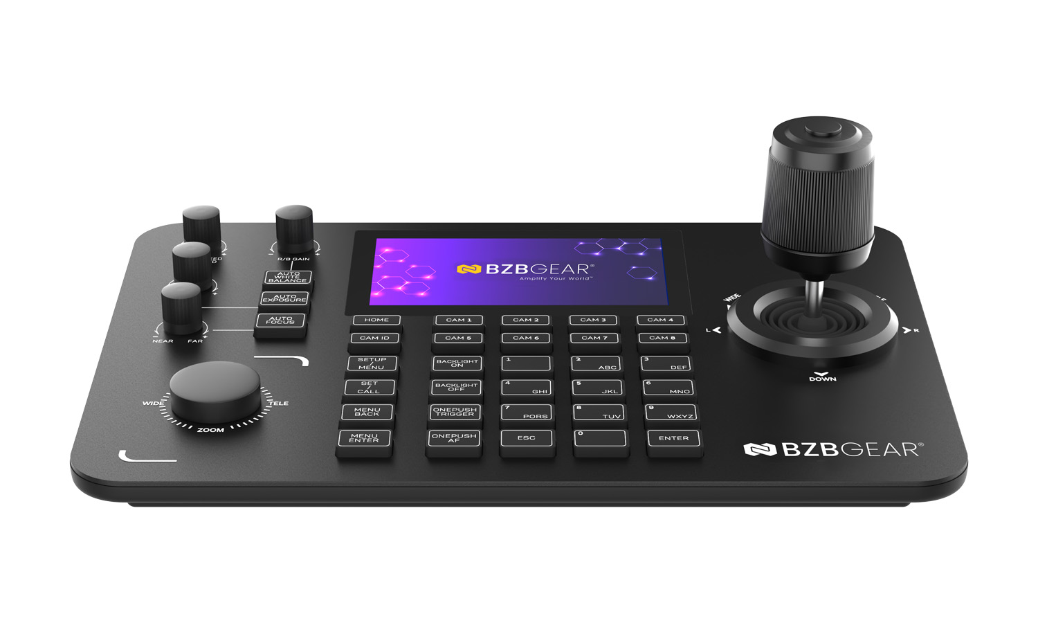 BZBGEAR BG-Commander-G2 Universal Advanced Serial and IP PTZ Joystick Controller with 5'' Touch LCD Screen and POE/NDI/RS-232/422/485 - Image 2