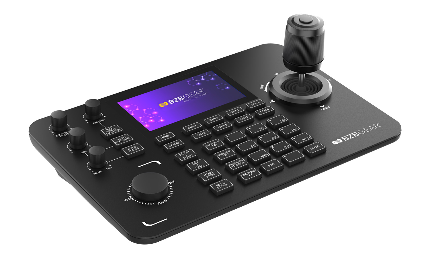 BZBGEAR BG-Commander-G2 Universal Advanced Serial and IP PTZ Joystick Controller with 5'' Touch LCD Screen and POE/NDI/RS-232/422/485 - Image 3