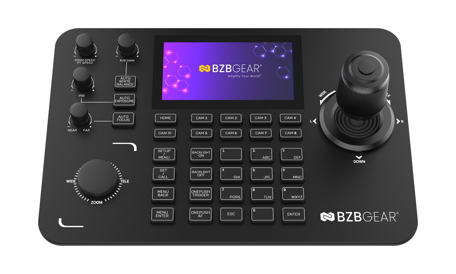 BZBGEAR BG-Commander-G2 Universal Advanced Serial and IP PTZ Joystick Controller with 5'' Touch LCD Screen and POE/NDI/RS-232/422/485 - Image 7