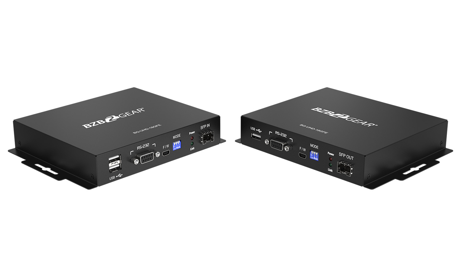 BZBGEAR BG-UHD-18GFE 4K UHD HDMI USB KVM Extender Kit Over Fiber with HDR/2-Way IR/RS-232 (No SFP Module Included) - Image 9
