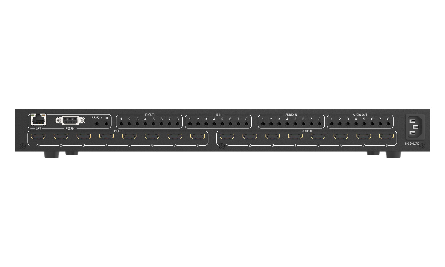 BZBGEAR BZ-MVS8X8-4K 8X8 4K 18Gbps UHD HDMI Video Wall Processor and Seamless Matrix Switcher with Scaler/IR/Audio/IP and RS-232 - Image 4