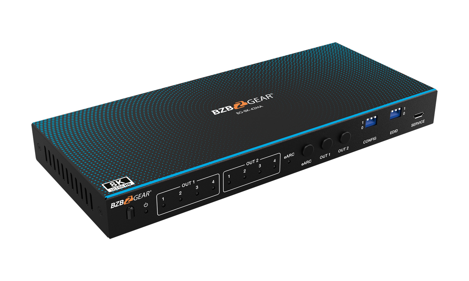 BZBGEAR BG-8K-42MA-b 4x2 8K UHD HDMI 2.1 Matrix Switcher with Auto Downscaling/Audio De-Embedding (8K60/4K120 and VRR/FVA/ALLM Support) - Image 2