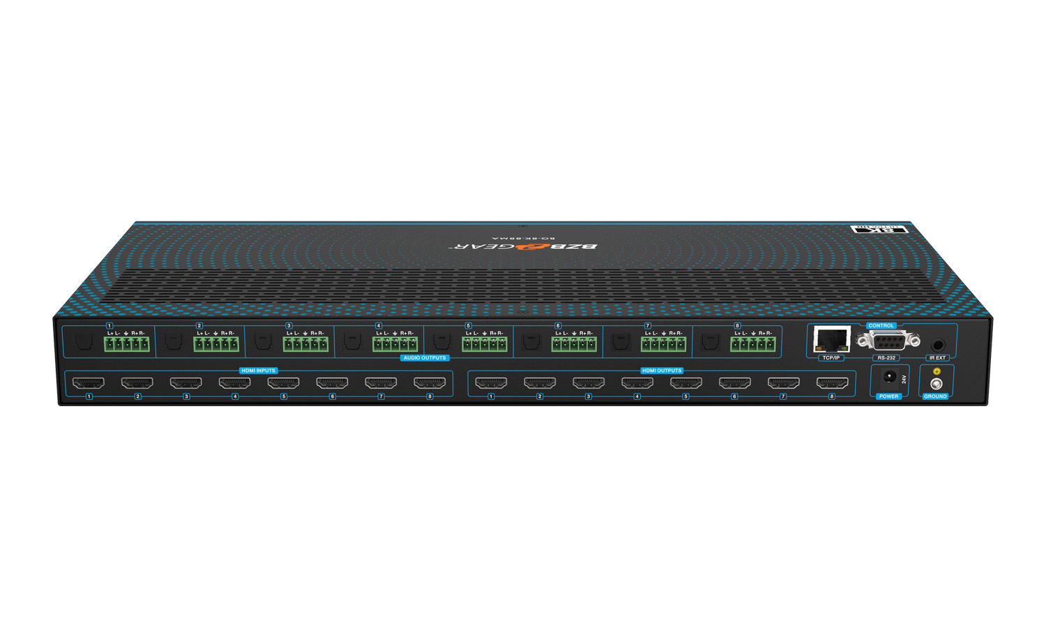 BZBGEAR BG-8K-88MA-b 8x8 8K UHD HDMI 2.1 Matrix Switcher with Auto Downscaling/Audio De-Embedding (8K60/4K120 and VRR/FVA/ALLM Support) - Image 10