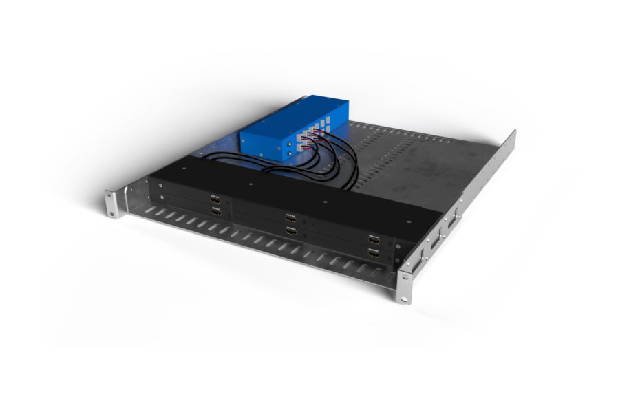 High Sec Labs RK-1U6-FV11H-M 1U Rack Kit 6 HDMI Isolators / Redundant PSU / 4K@30Hz / 6x HDMI 1.4