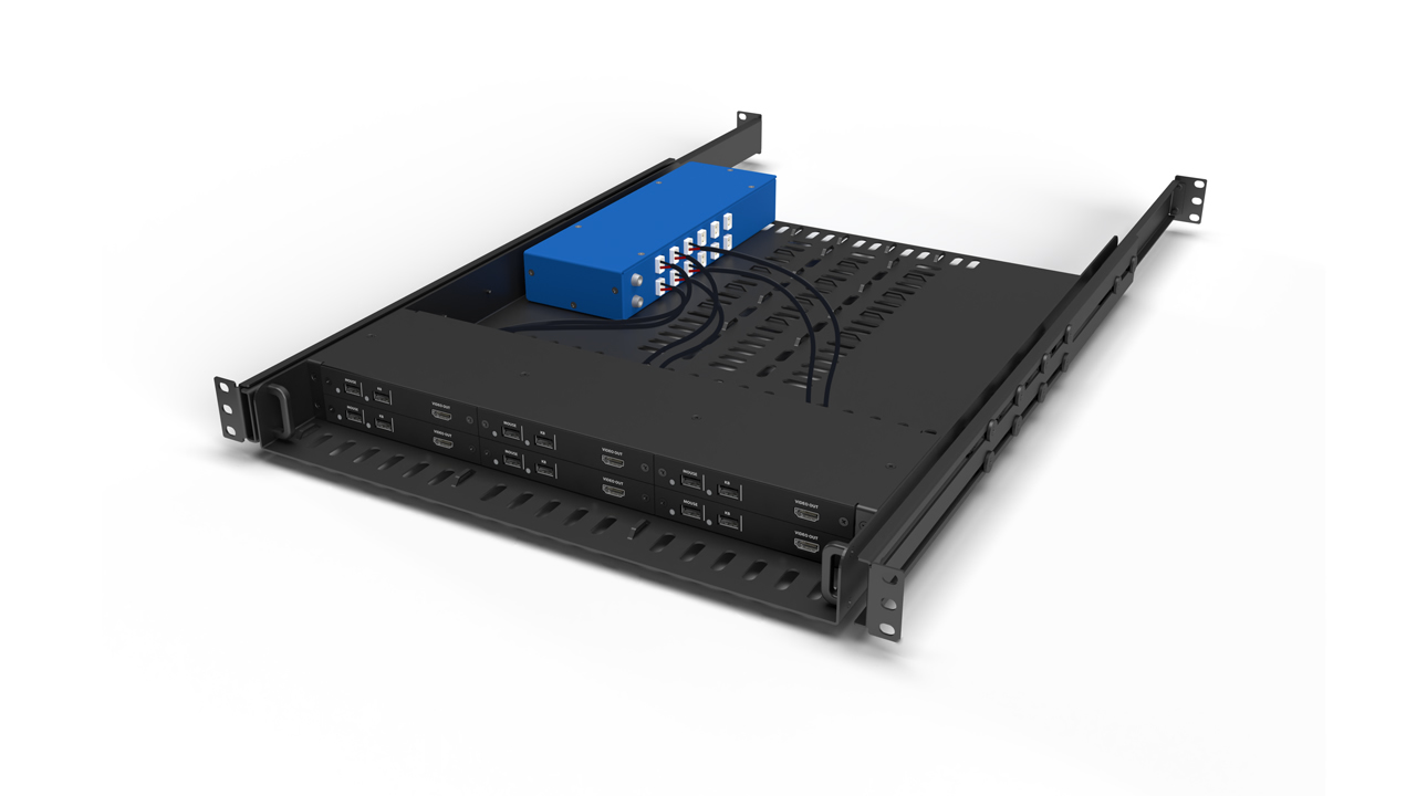 High Sec Labs RK-1U6-FV11PH-M 1U Rack Kit 6x DP/HDMI Video Isolators / Redundant PSU / PDUI12 Power