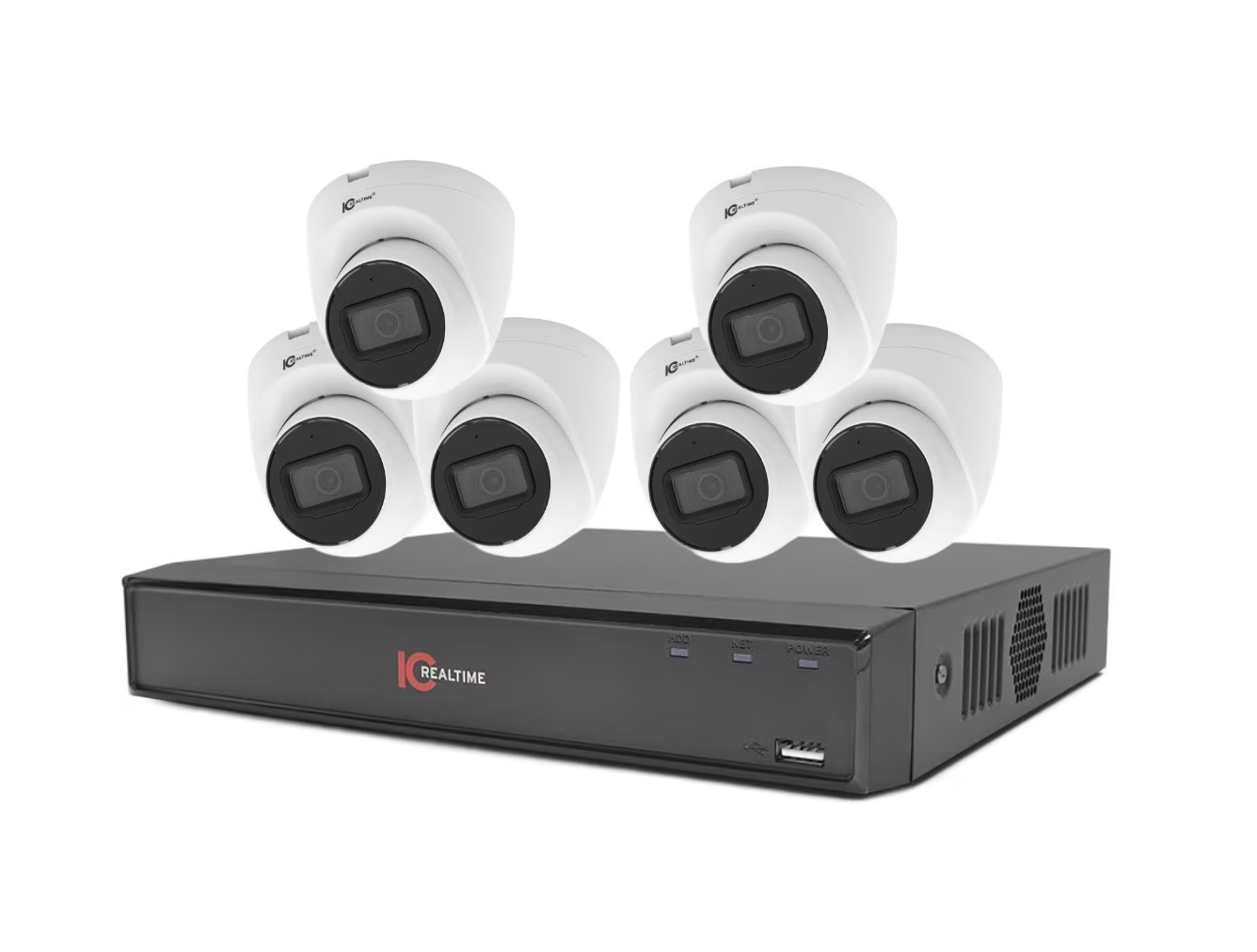 ICRealtime Baseline View Kit 4MP NVR Bundle with 1x NVR-MX08POE-1U-4KM1+4TB HDD and 6x IPEG-E40F-IRW3