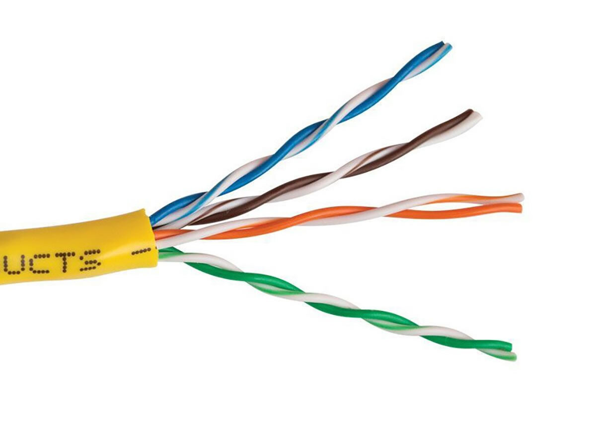 ICRealtime CAT5E-YL-HDBX CAT5E 350 MHz 24 AWG SOLID BC 4PR CABLE, YELLOW