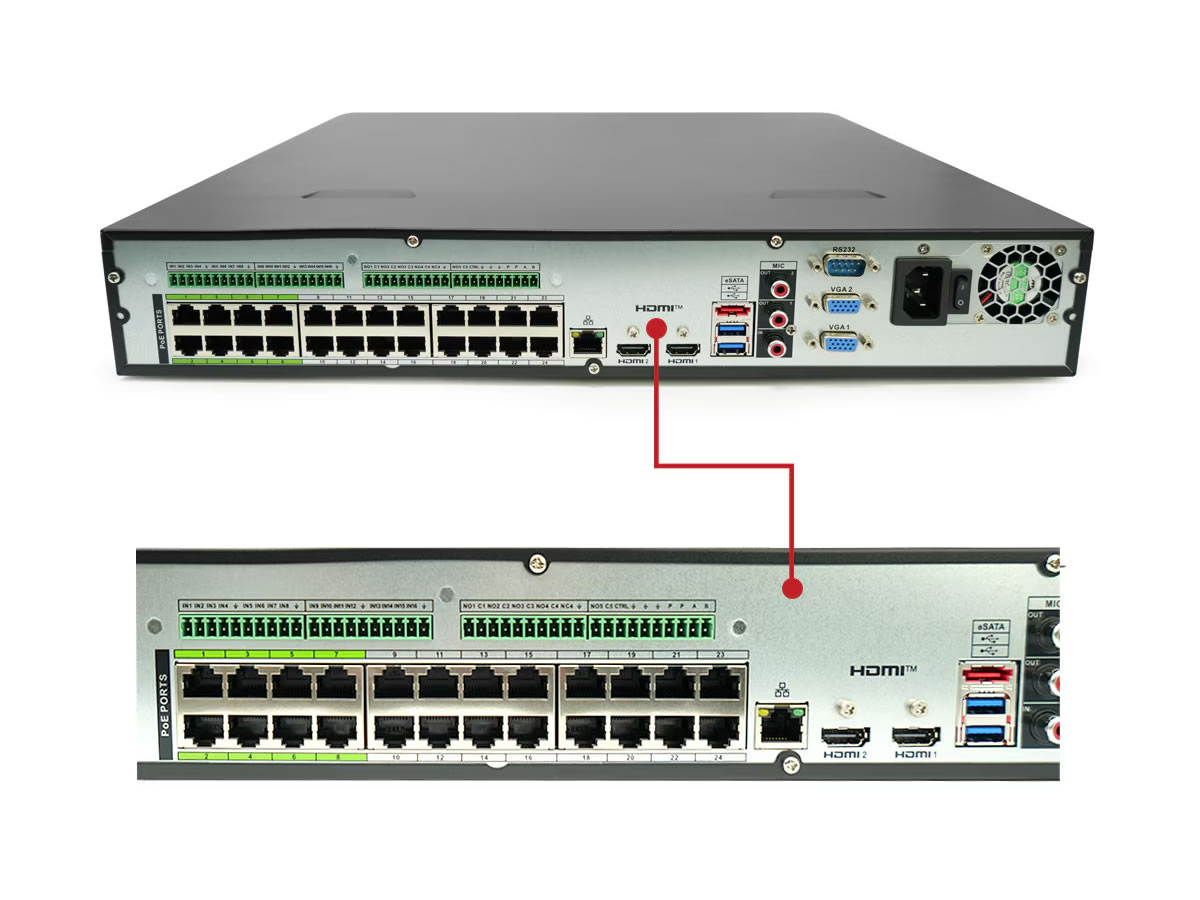 ICRealtime NVR-FX24POE-15U32MP1-8TB 24-Channel Rackmount NVR / 32MP Resolution / 24-Port PoE / 8TB HDD - Image 4