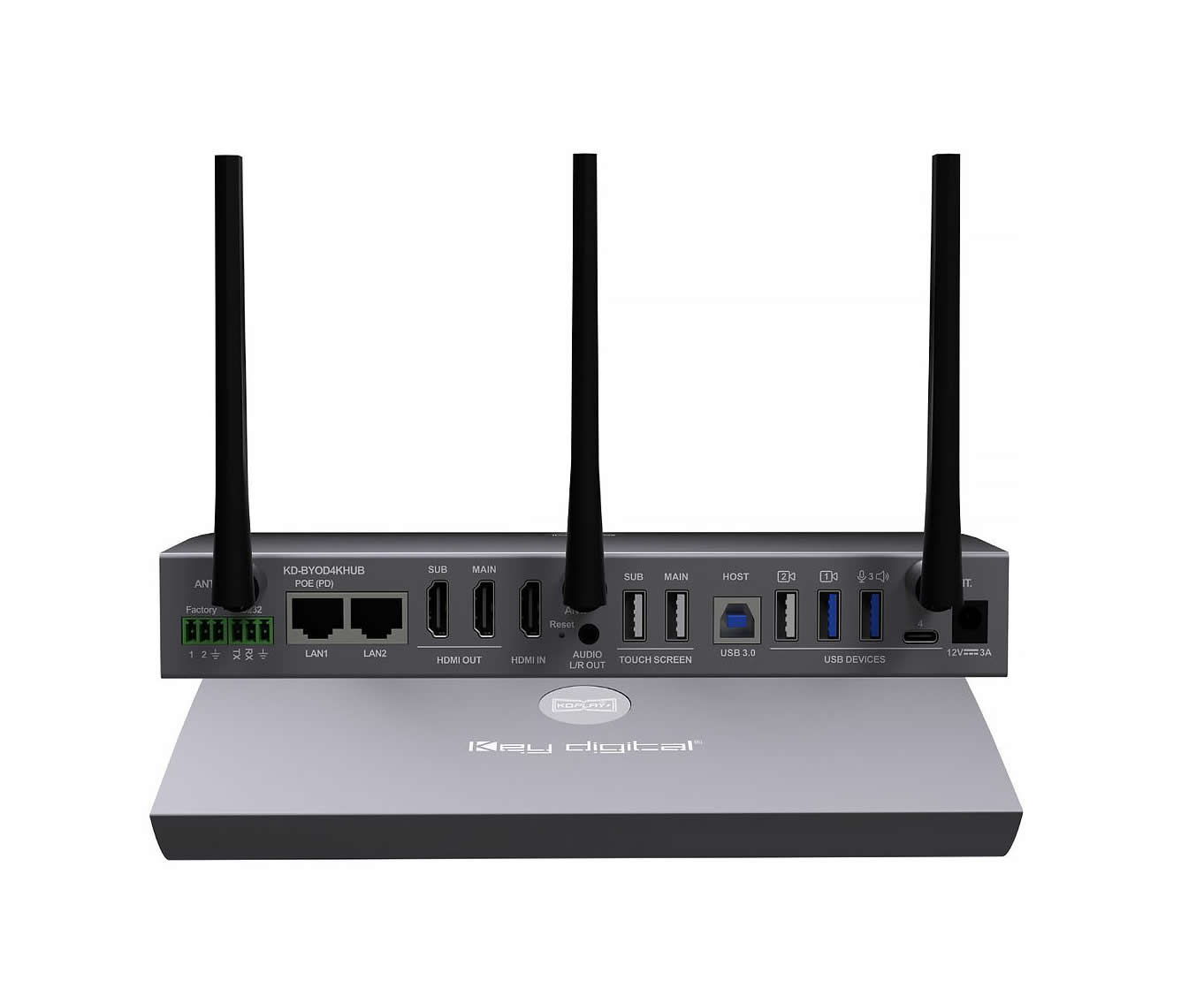 Key Digital KD-BYOD4KHUB 4K Wireless Presentation / Conferencing Hub / Dual HDMI Outputs / USB-C