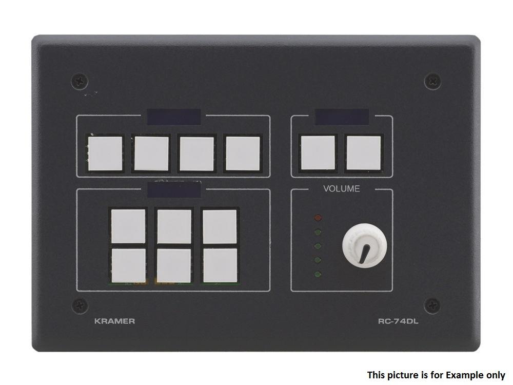 Kramer RC-74DL(W) 12-Button Master Room Controller / Digital Volume Knob / RS232 / IP / White