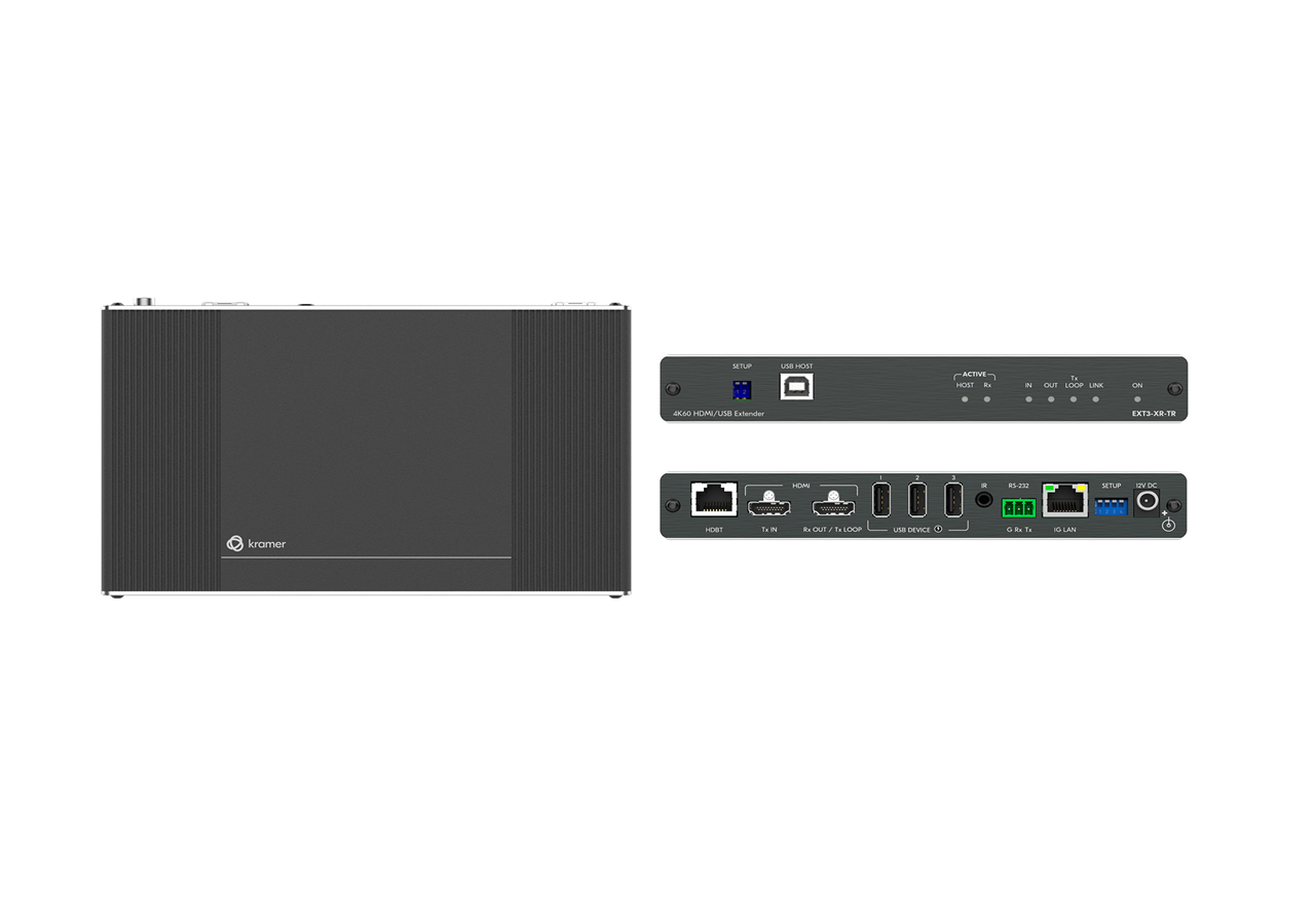 Kramer EXT3-XR-TR HDBaseT 3.0 Extender / 4K60 4:4:4 / USB 2.0 / Ethernet / RS232 / IR / 100m