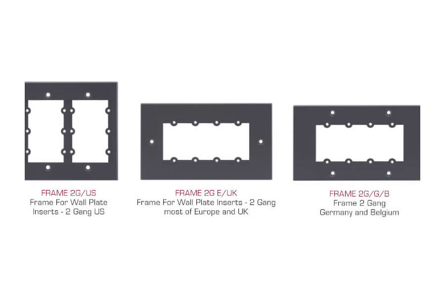 Kramer FRAME-2G/US(B) Frame for Wall Plate Inserts — 2 Gang, black