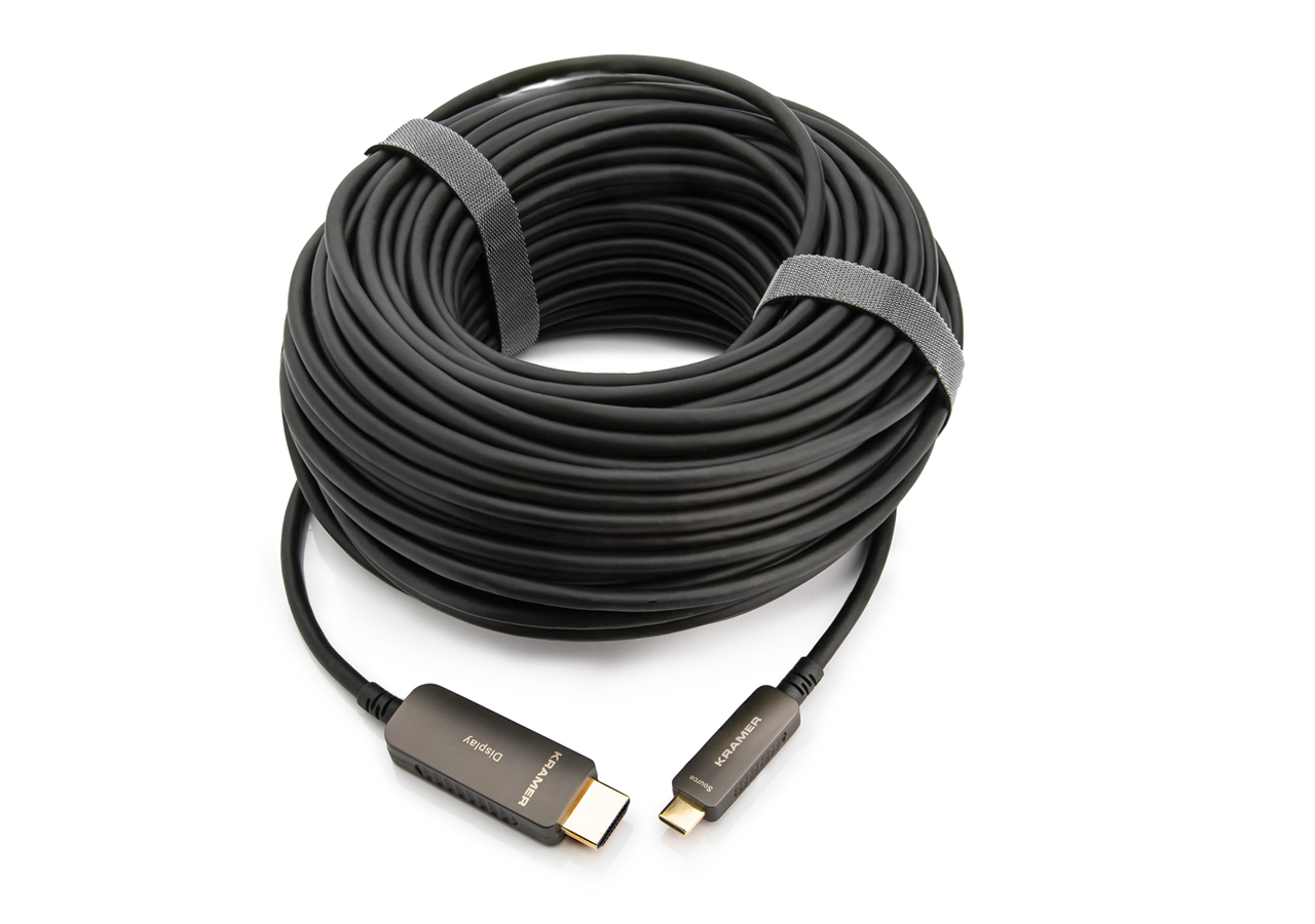 Kramer CP-AOCU/CH-50 Active Optical USB-C to HDMI Cable / 4K@60Hz 4:4:4 / 18Gbps / Plenum / 50ft