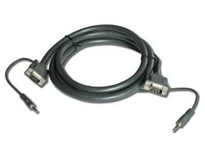 Kramer C-GMA/GMA-50 15-Pin (M) to 15-Pin (M) + 3.5mm Stereo Cable – 50ft
