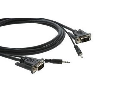 Kramer C-MGMA/MGMA-15 15-Pin (M) to 15-Pin (M) + 3.5mm Micro VGA Cable – 15ft