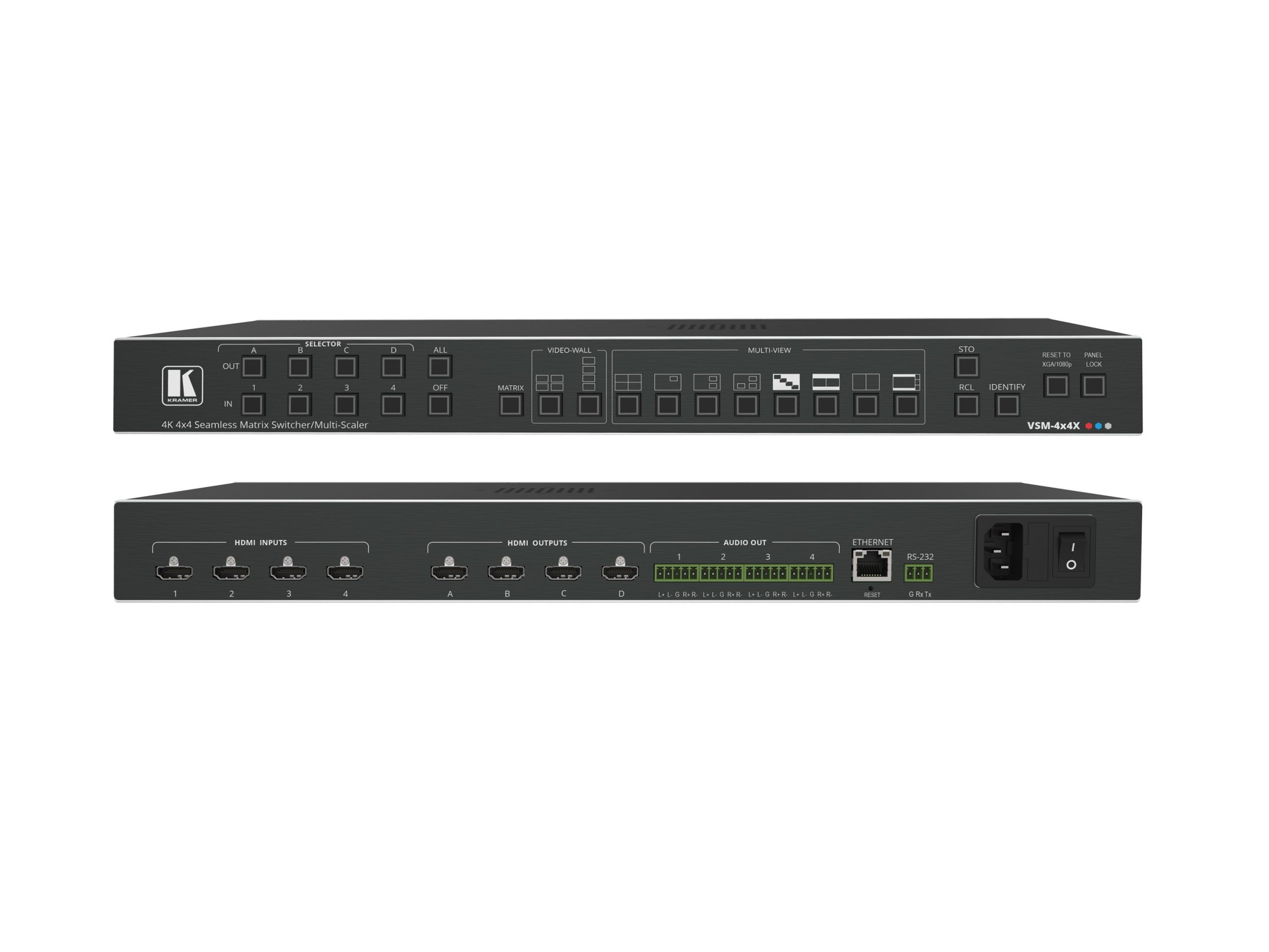 Kramer VSM-4X4X 4×4 Matrix Switcher/Videowall and Multiviewer