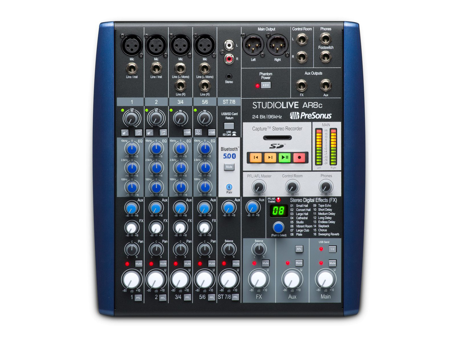 PreSonus StudioLive AR8c 8-channel USB-C Compatible Audio Interface/Analog Mixer/Stereo SD Recorder