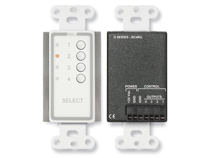 RDL D-RC4RU 4 Channel Remote Control for RACK-Ups 4x1 Audio or Video Switchers