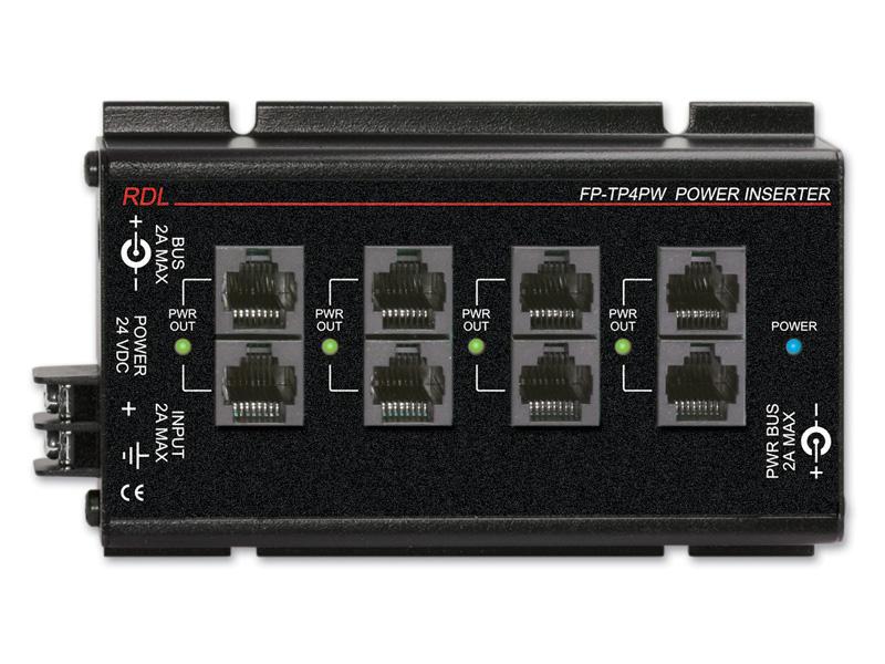 RDL FP-TP4PW Power Inserter/Twisted Pair /4 sets of outputs/signal loop-through
