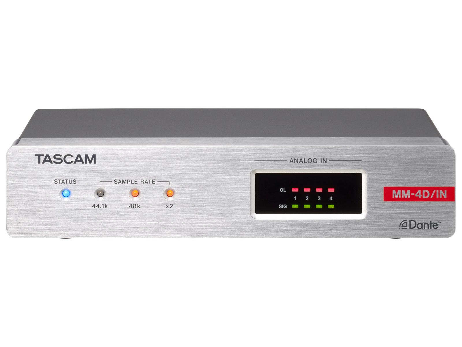 TASCAM MM-4D/IN-X 4 Mic/Line Input Dante Converter with DSP XLR