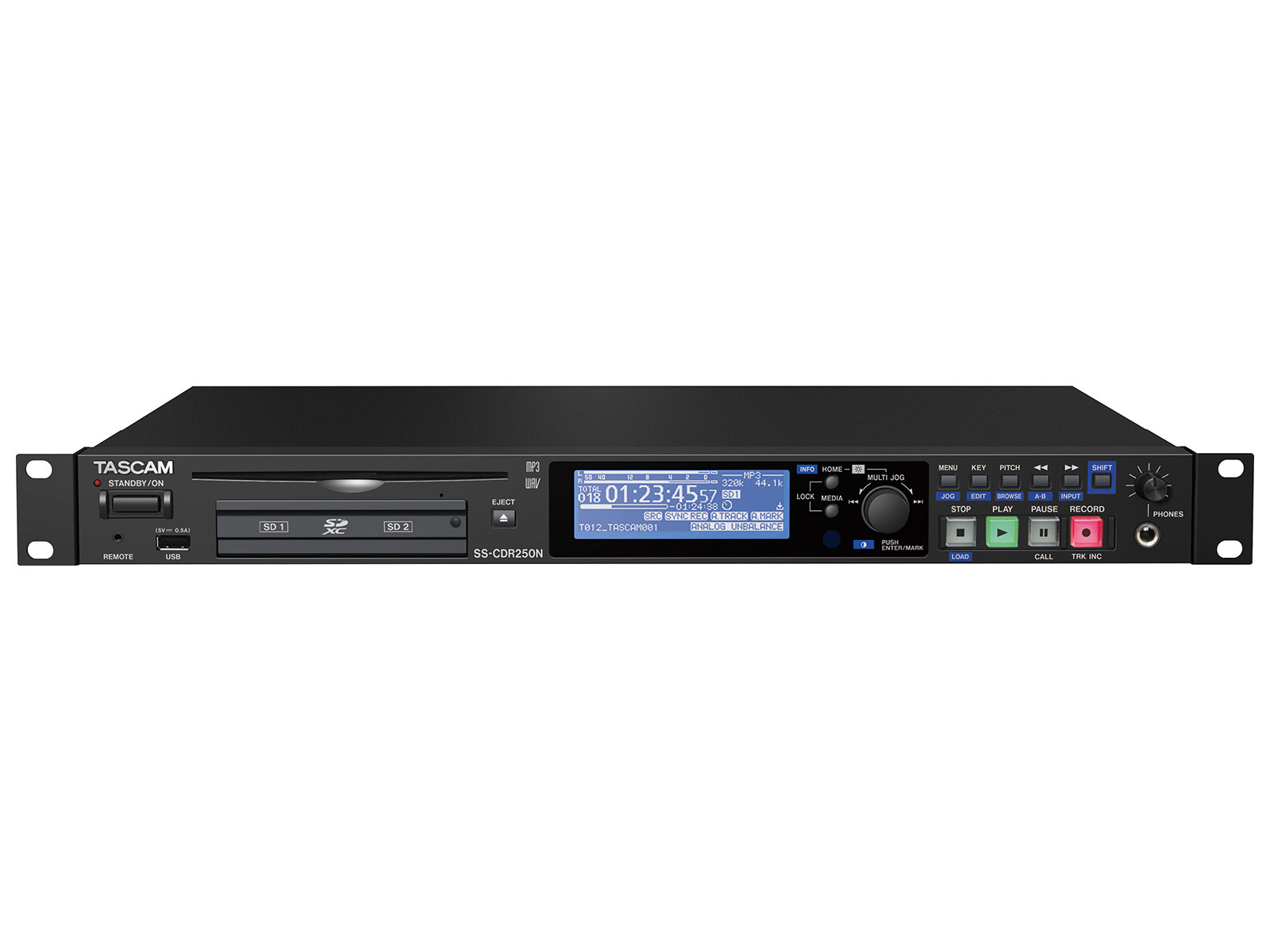 TASCAM SS-CDR250N Single-Rackspace Solid State/CD Recorder
