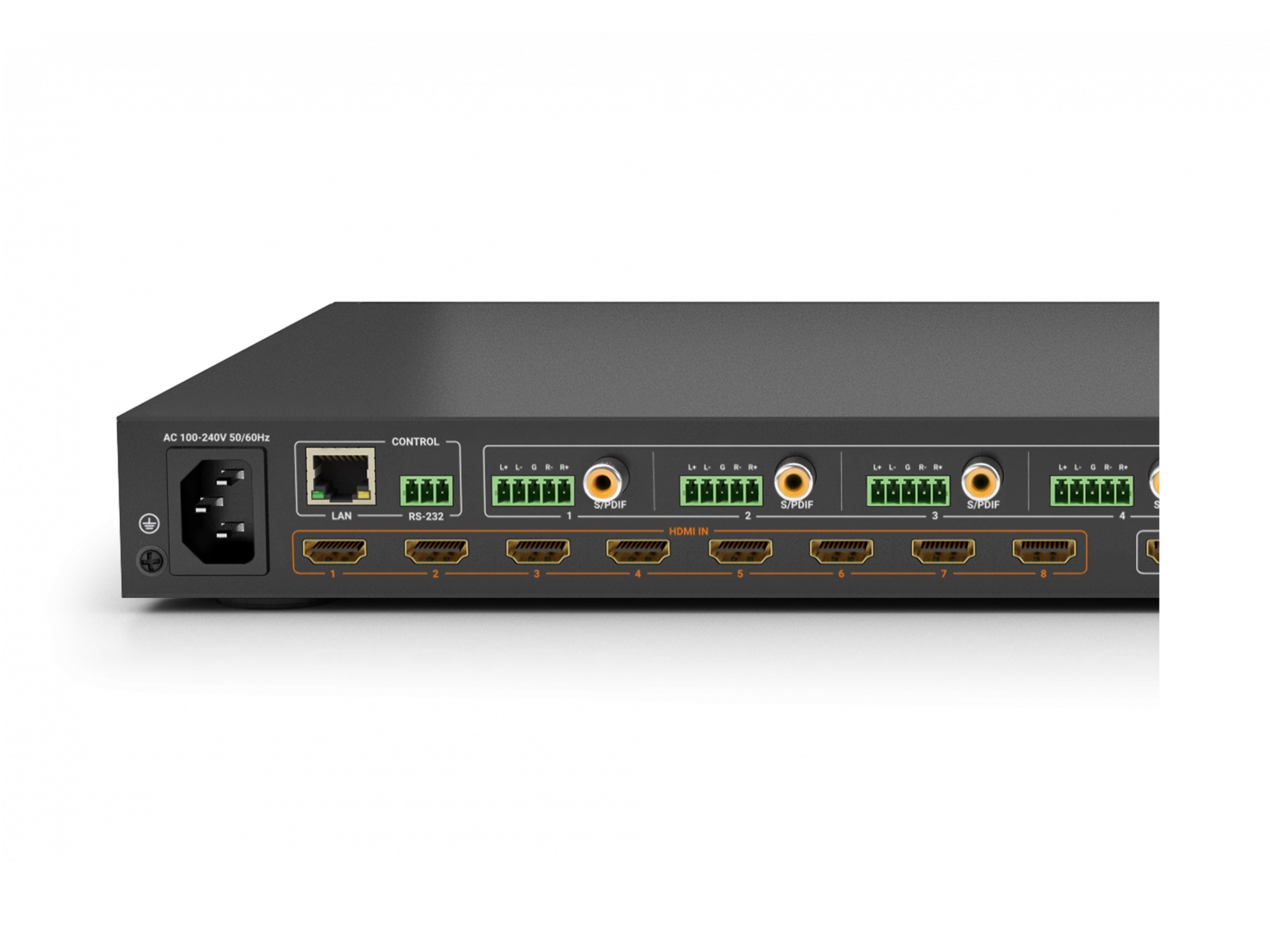 WyreStorm MX-0808-H2A-MK2 4K HDR 8x8 Pure HDMI Matrix with Scaling Outputs/Audio De-embed and ARC - Image 3